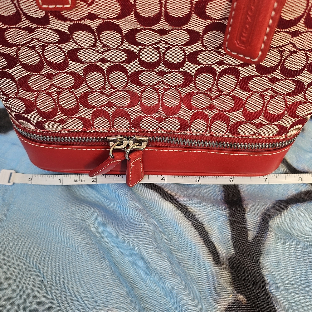 EUC Coach Red&Cream Signature Mini Satchel - Picture 13 of 15